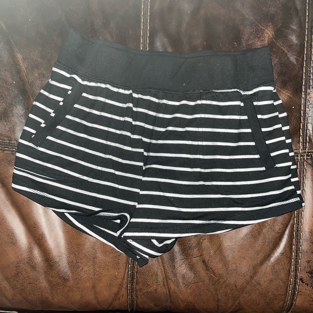 Black and White Striped Shorts